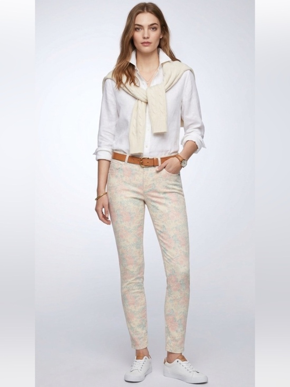 Mustard Seed Midrise Floral Print Skinny Jeans Size Small